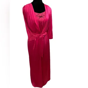 Lorraine Vintage Barbie Pink Romantic Lingerie Intimates Peignoir Robe Set