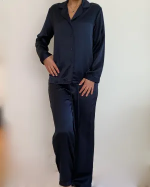 Love&Lustre - Silk Piped PJ Set - Navy