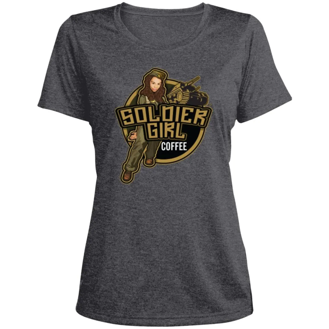 LST360 Ladies' Heather Scoop Neck Performance Tee