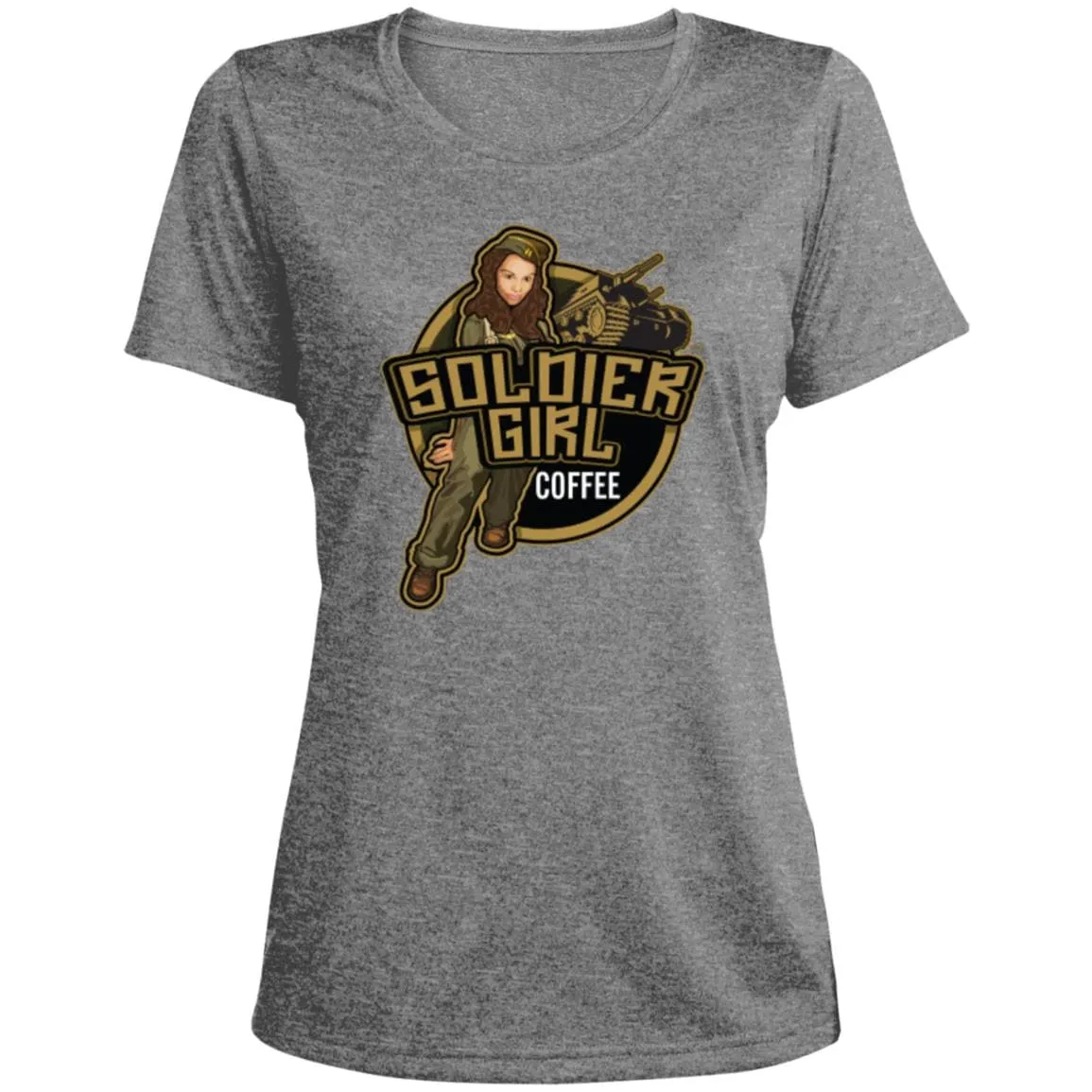 LST360 Ladies' Heather Scoop Neck Performance Tee
