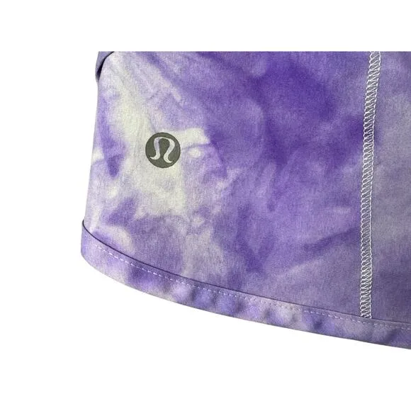 LULULEMON Athletica Run Speed Up Shorts Purple Bruised Berry Spray Tie Dye Sz 2
