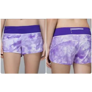 LULULEMON Athletica Run Speed Up Shorts Purple Bruised Berry Spray Tie Dye Sz 2