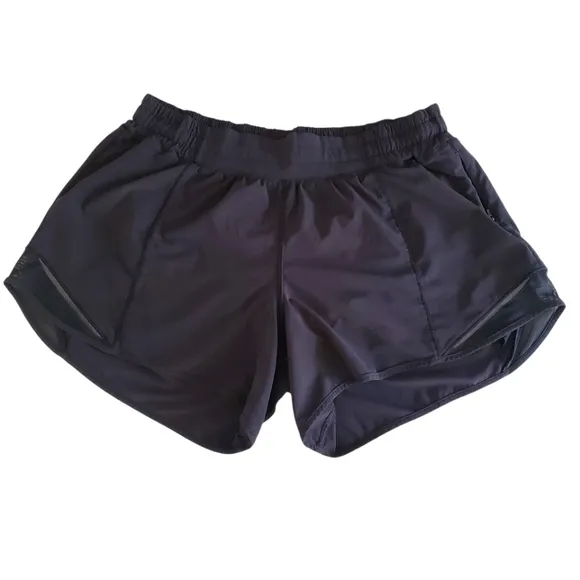 LULULEMON Hotty Hot Black Low-Rise 2.5&quot; Lined Performance Running Shirts Size 10