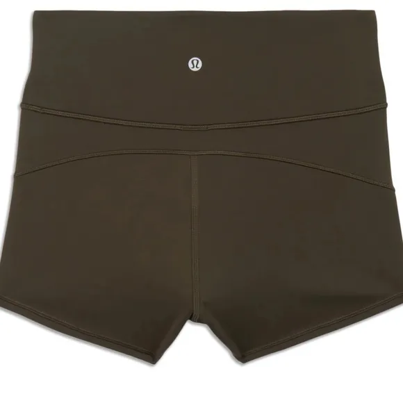 Lululemon In Movement Short  Everlux 2.5” Dark Olive Womens Size 6 NWOT