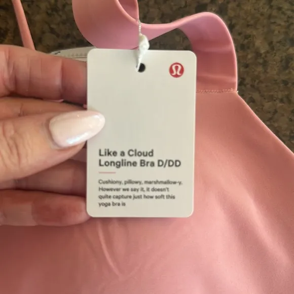 Lululemon Like a Cloud Longline Sports Bra Pink tide cup D/DD size 6