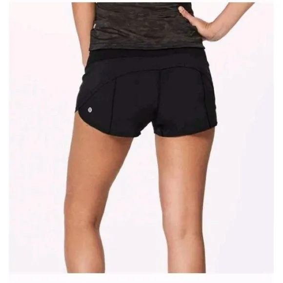 Lululemon Women's Speed Up Activewear Running Shorts Size 6 Black Training Gym