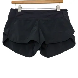 Lululemon Women's Speed Up Activewear Running Shorts Size 6 Black Training Gym