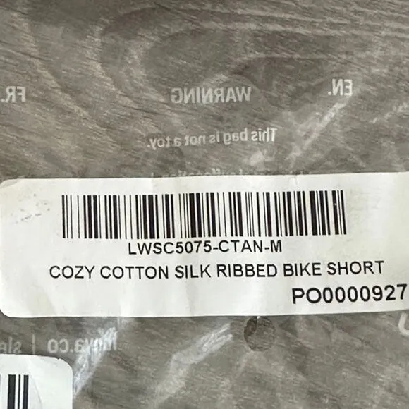 Lunya Cozy Cotton Silk Ribbed Bike‎ Short Size M Beige Loungewear Sleepwear NEW