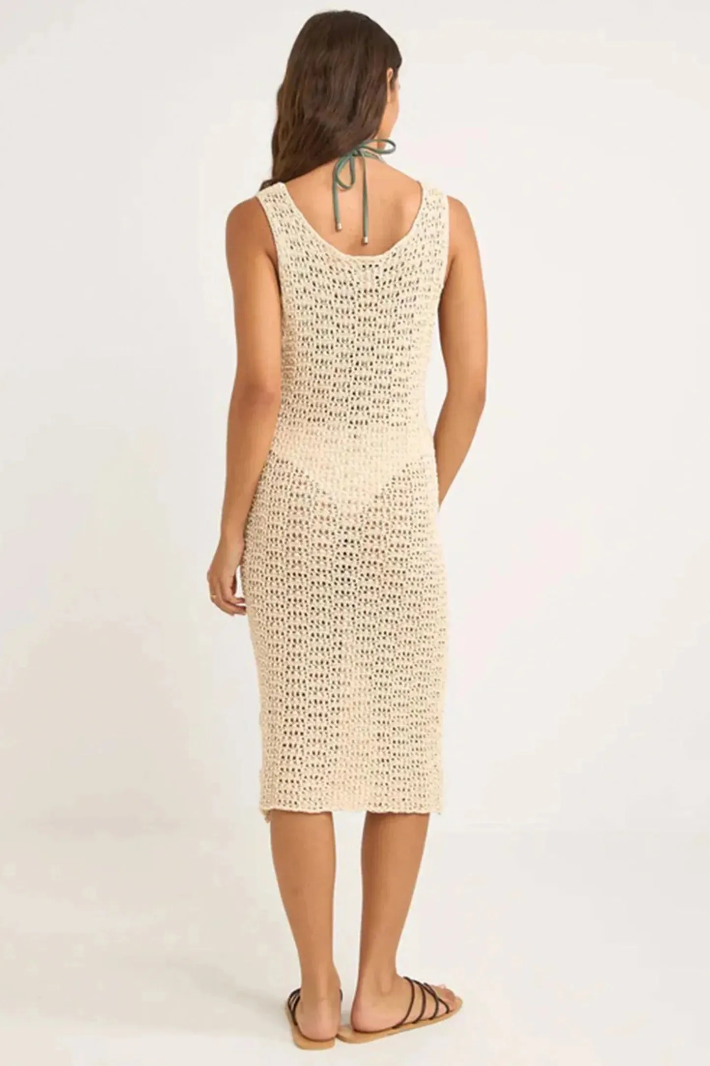 Maddie Knit Scoop Neck Midi Dress - Cream