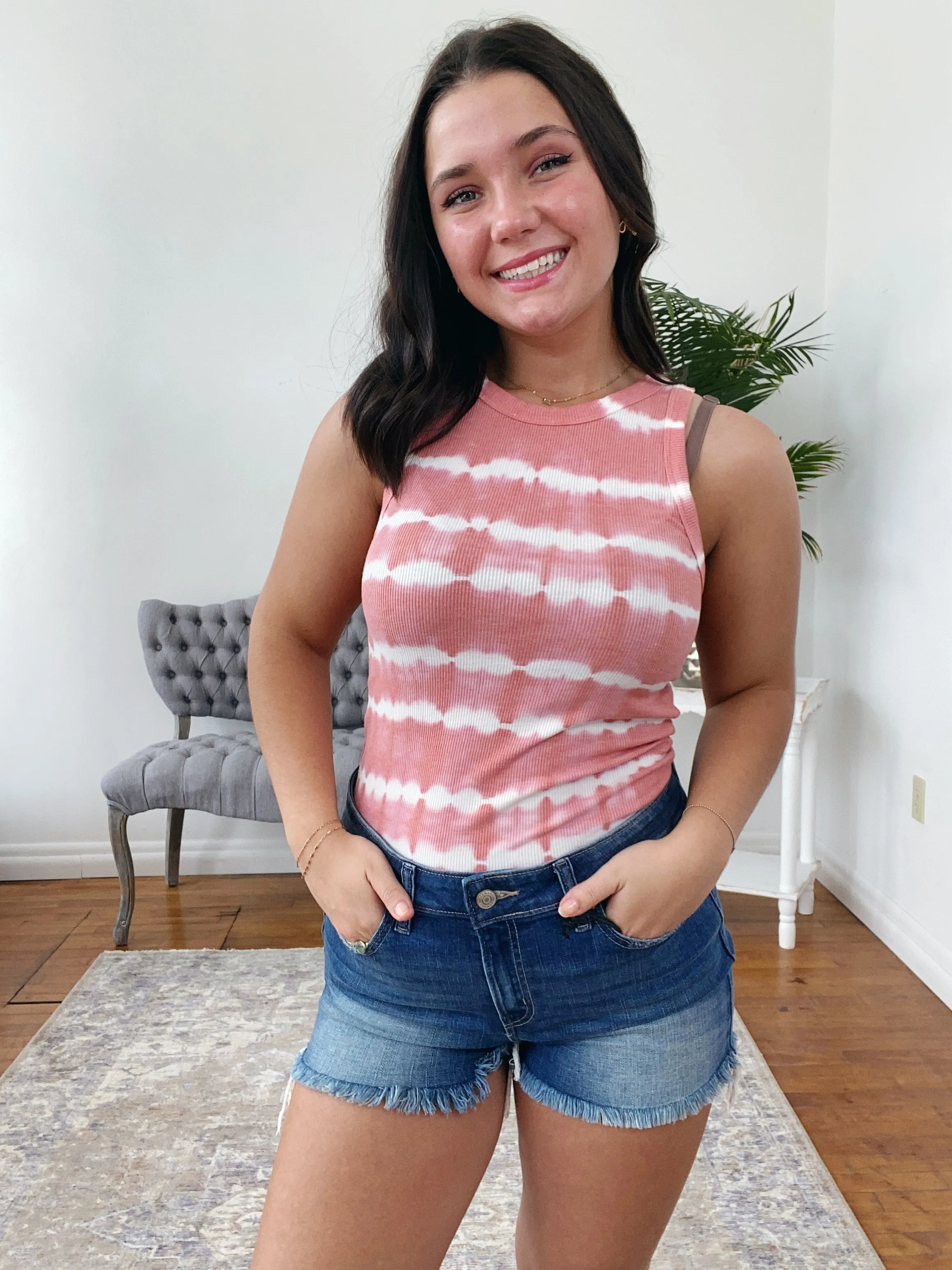 Madison Tie-Dye Crew-Neck Tank Top FINAL SALE