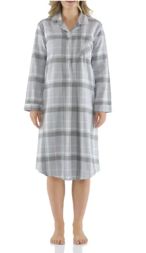 Magnolia Lounge Night Shirt - Moss Check