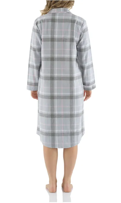 Magnolia Lounge Night Shirt - Moss Check