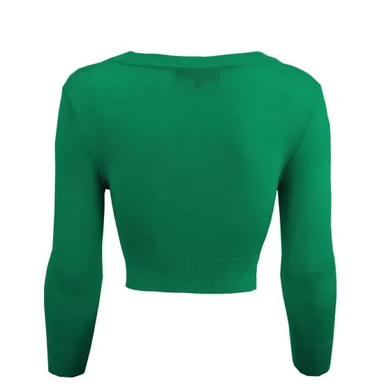 MAK Cropped Cardigan Kelly Green