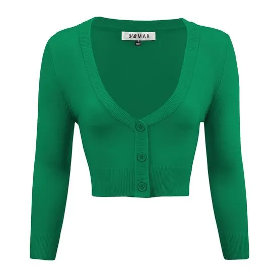 MAK Cropped Cardigan Kelly Green
