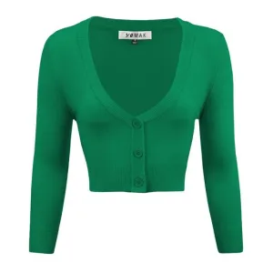 MAK Cropped Cardigan Kelly Green