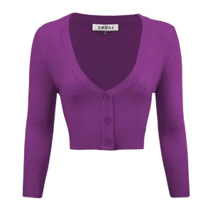 MAK Cropped Cardigan Purple