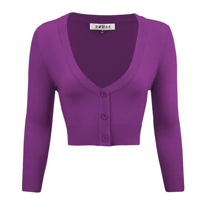 MAK Cropped Cardigan Purple