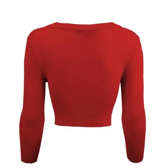 MAK Cropped Cardigan Red