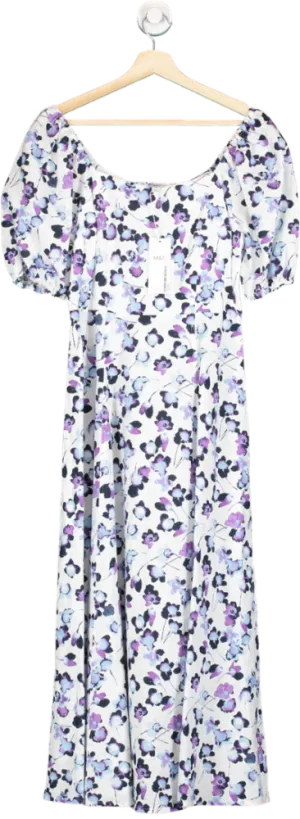 M&S Ivory Mix Floral Maxi Dress Regular Length Size UK 8