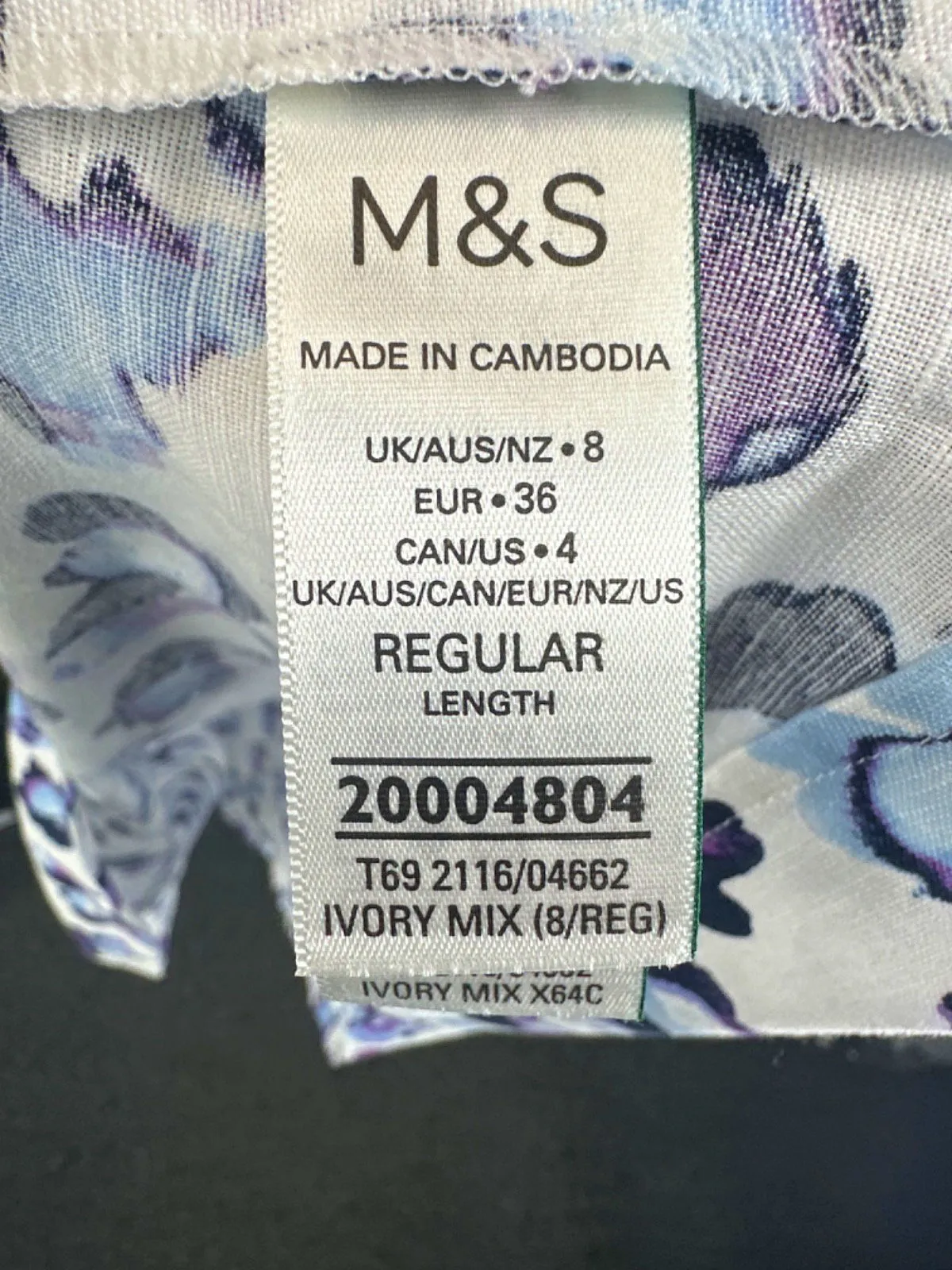M&S Ivory Mix Floral Maxi Dress Regular Length Size UK 8