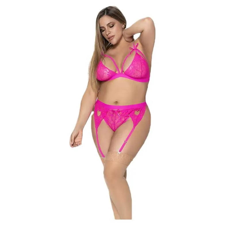Mapale Lace Wireless Bra and Garter Set