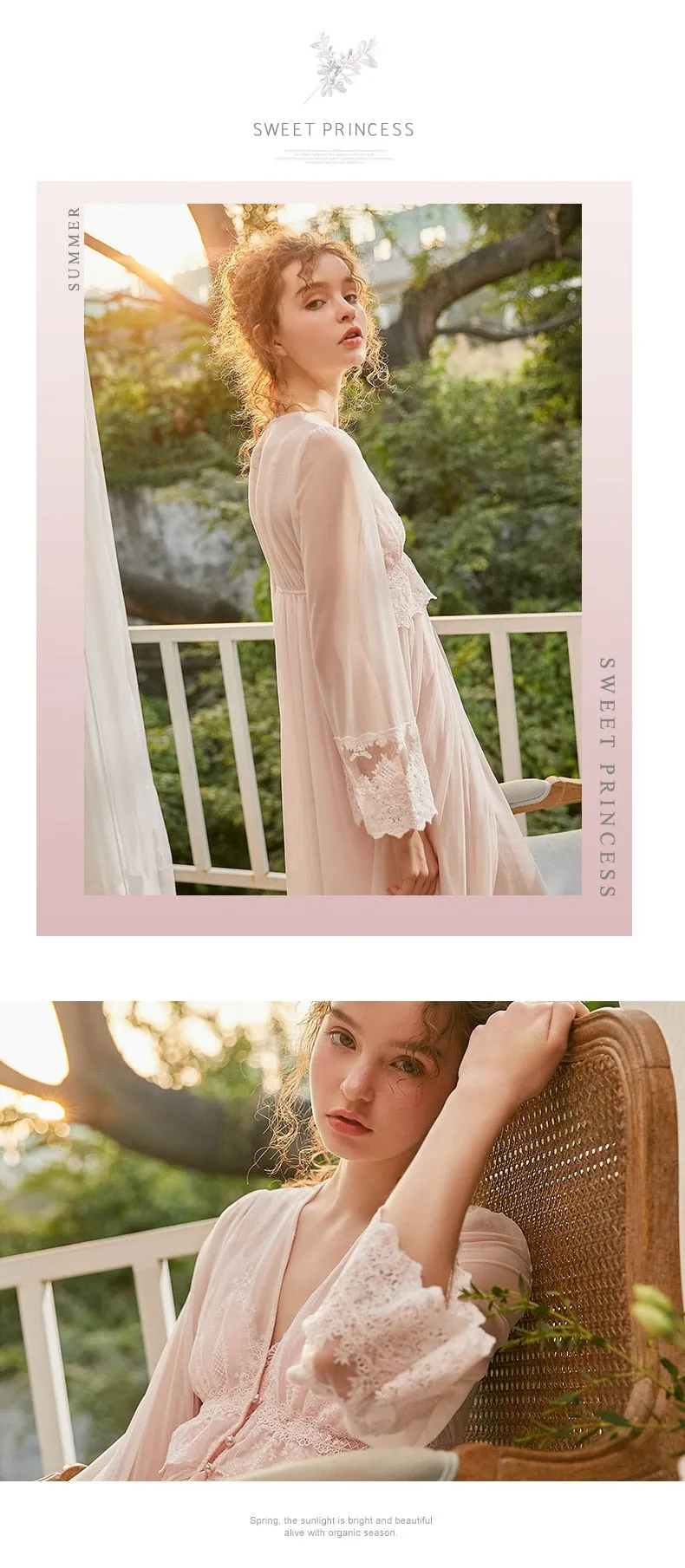 Margaret Lawton Pretty Embroidered Lace Dressing Gown - SOLD OUT