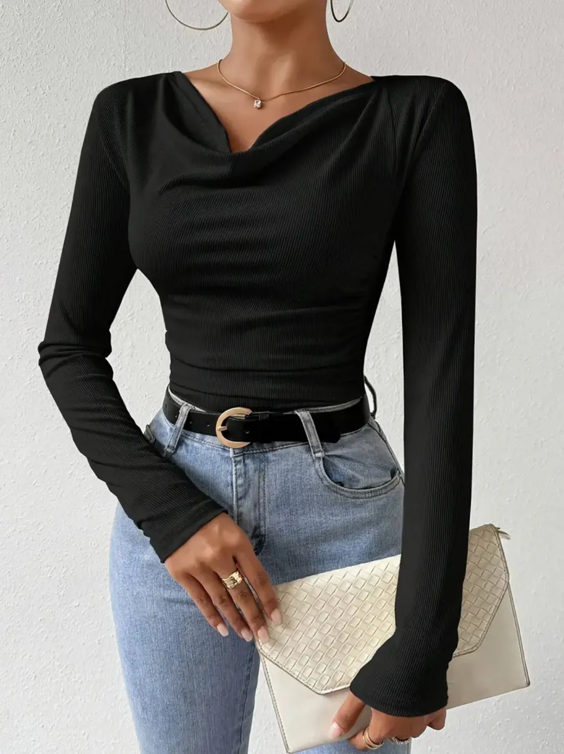 Mariana® | Draped Top With Collar