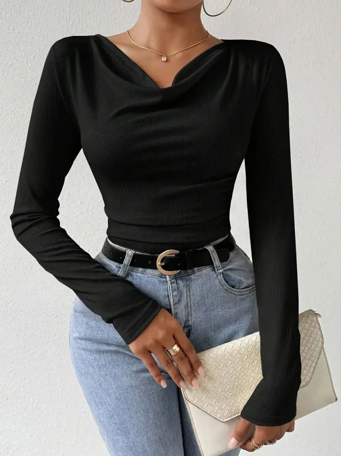Mariana® | Draped Top With Collar