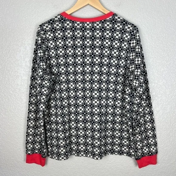 Marine Layer NWT Doubleknit Henley Top, Navy/Cream L - Long Sleeve, Contrast