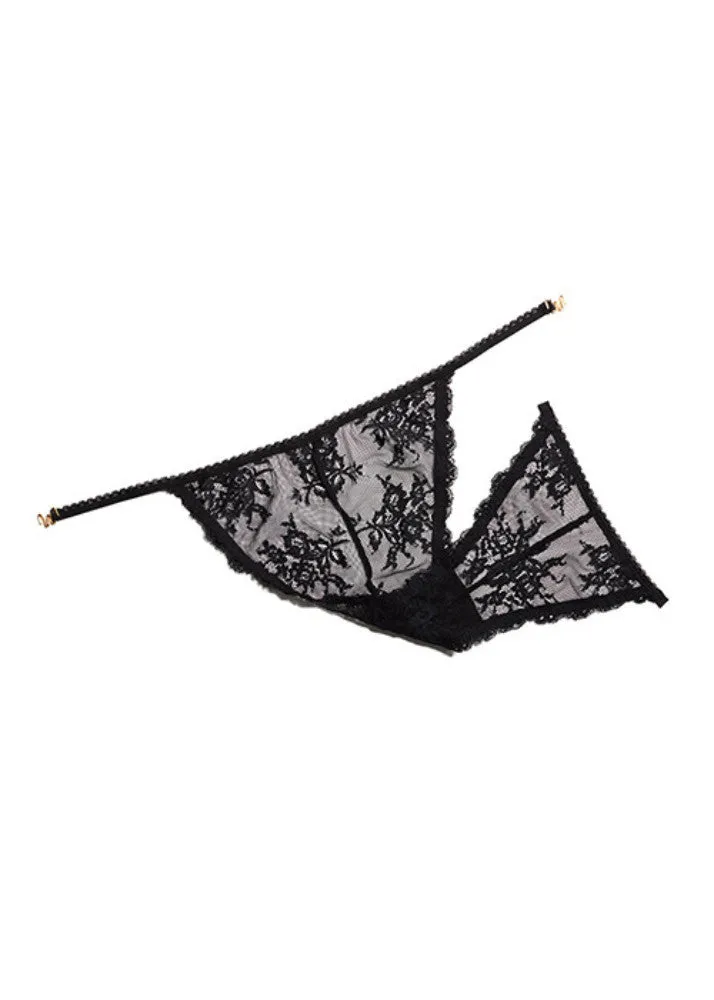 Mariposa Bikini Black Panties