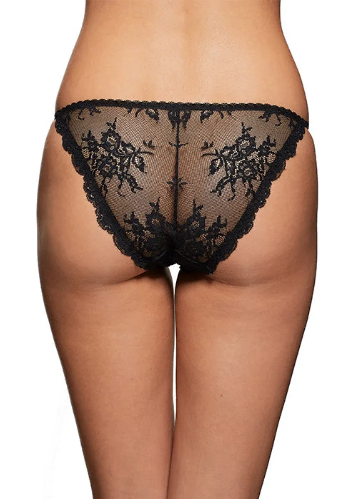 Mariposa Bikini Black Panties