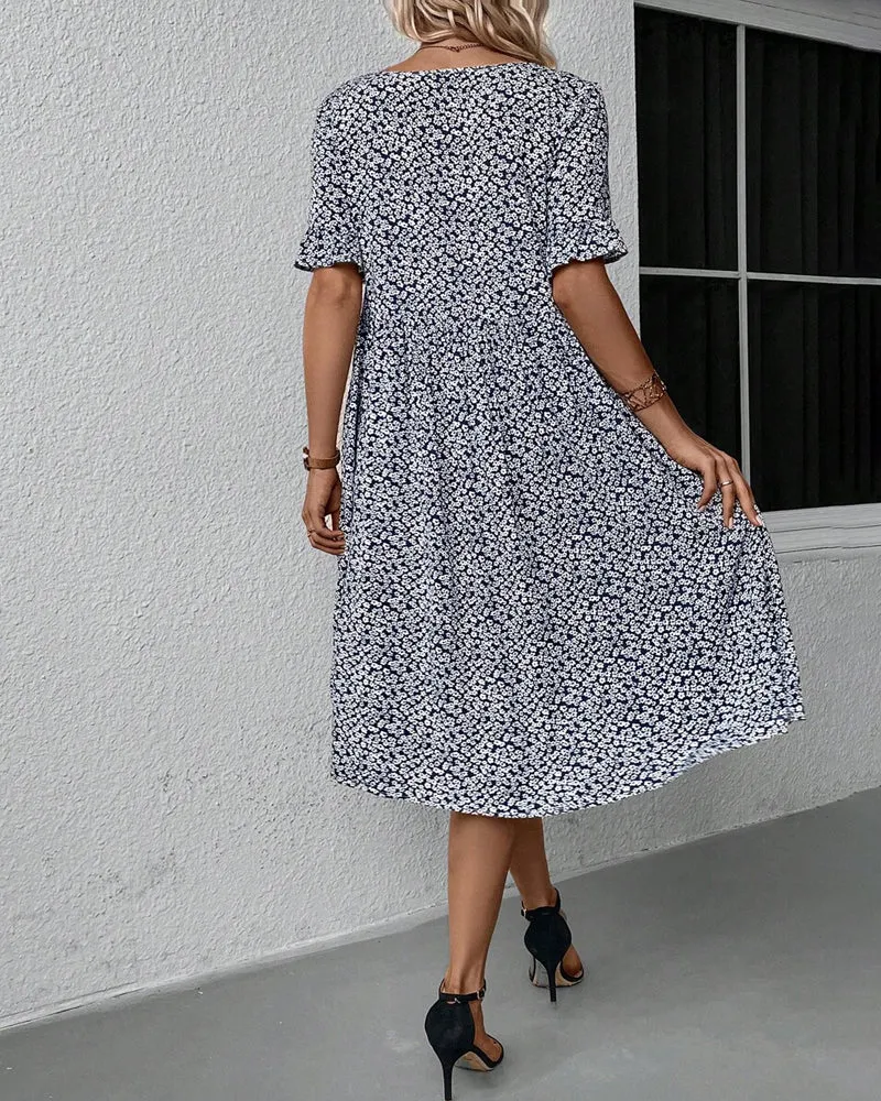 Matilde® | Elegant Round Neck Dress With Floral Print