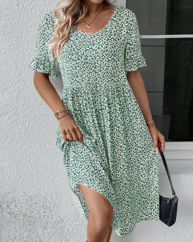 Matilde® | Elegant Round Neck Dress With Floral Print