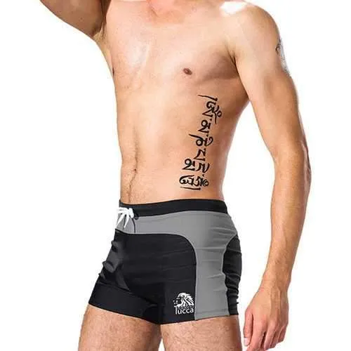 Men Drawstring Mesh Swim Trunks