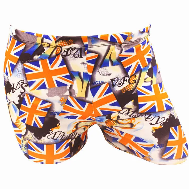 Men Male Elastic Printed Pattern Swim Pool Sport Swimming Bathing Suit Swimwear Boxer Shorts Beach Trunks Briefs Swimsuit Wear