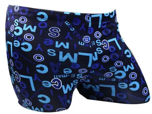 Men Male Elastic Printed Pattern Swim Pool Sport Swimming Bathing Suit Swimwear Boxer Shorts Beach Trunks Briefs Swimsuit Wear