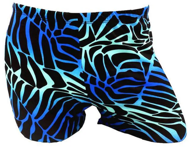 Men Male Elastic Printed Pattern Swim Pool Sport Swimming Bathing Suit Swimwear Boxer Shorts Beach Trunks Briefs Swimsuit Wear