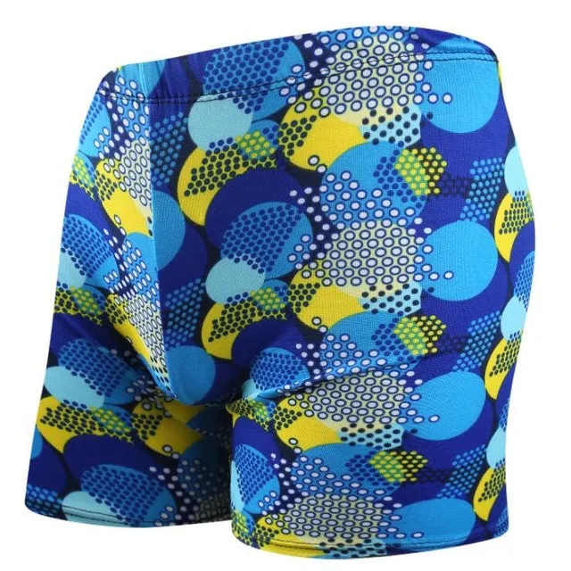 Men Male Elastic Printed Pattern Swim Pool Sport Swimming Bathing Suit Swimwear Boxer Shorts Beach Trunks Briefs Swimsuit Wear