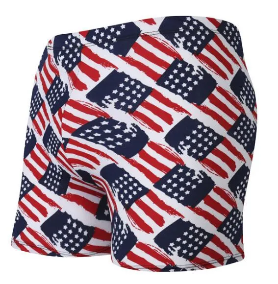 Men Male Elastic Printed Pattern Swim Pool Sport Swimming Bathing Suit Swimwear Boxer Shorts Beach Trunks Briefs Swimsuit Wear