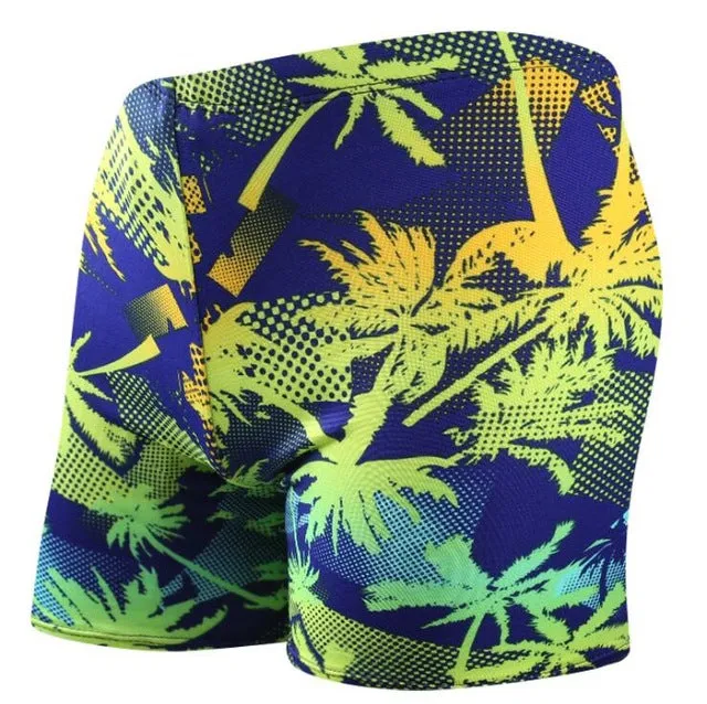 Men Male Elastic Printed Pattern Swim Pool Sport Swimming Bathing Suit Swimwear Boxer Shorts Beach Trunks Briefs Swimsuit Wear