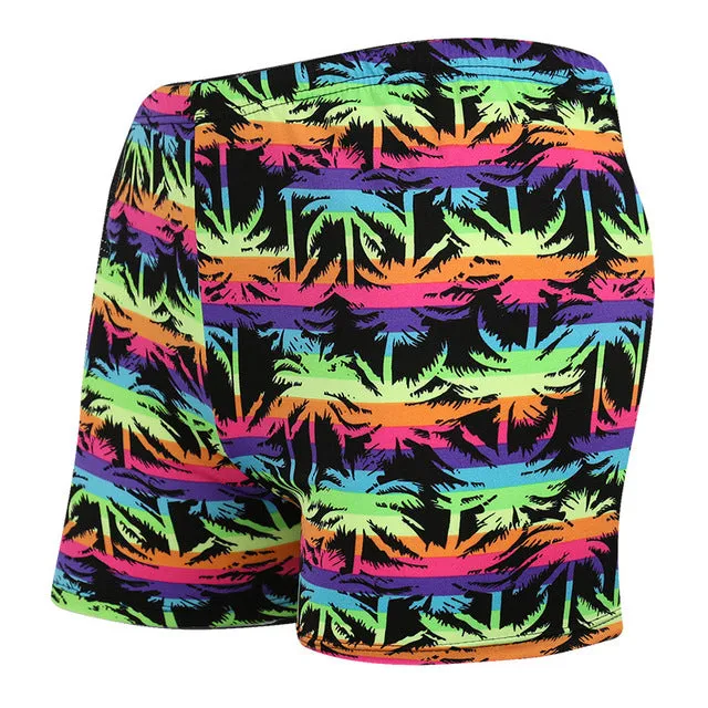 Men Male Elastic Printed Pattern Swim Pool Sport Swimming Bathing Suit Swimwear Boxer Shorts Beach Trunks Briefs Swimsuit Wear