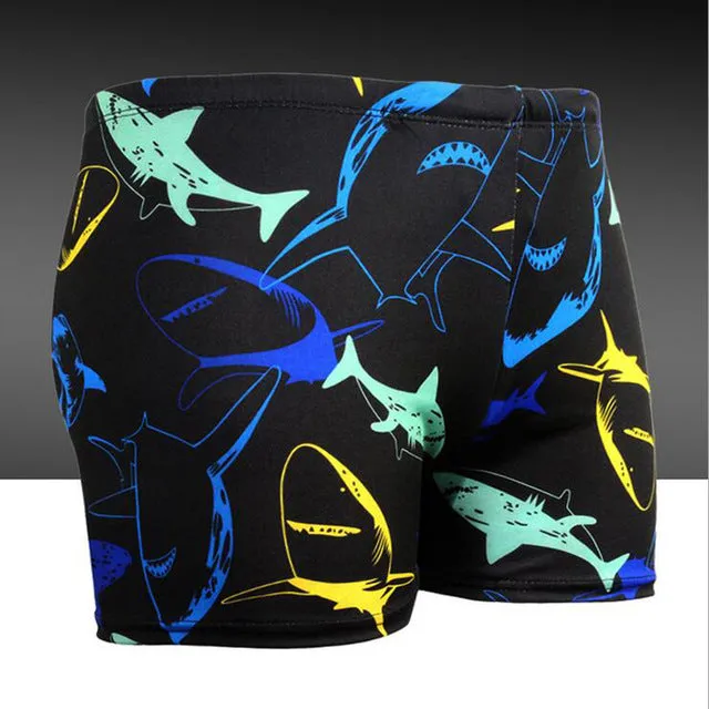 Men Male Elastic Printed Pattern Swim Pool Sport Swimming Bathing Suit Swimwear Boxer Shorts Beach Trunks Briefs Swimsuit Wear