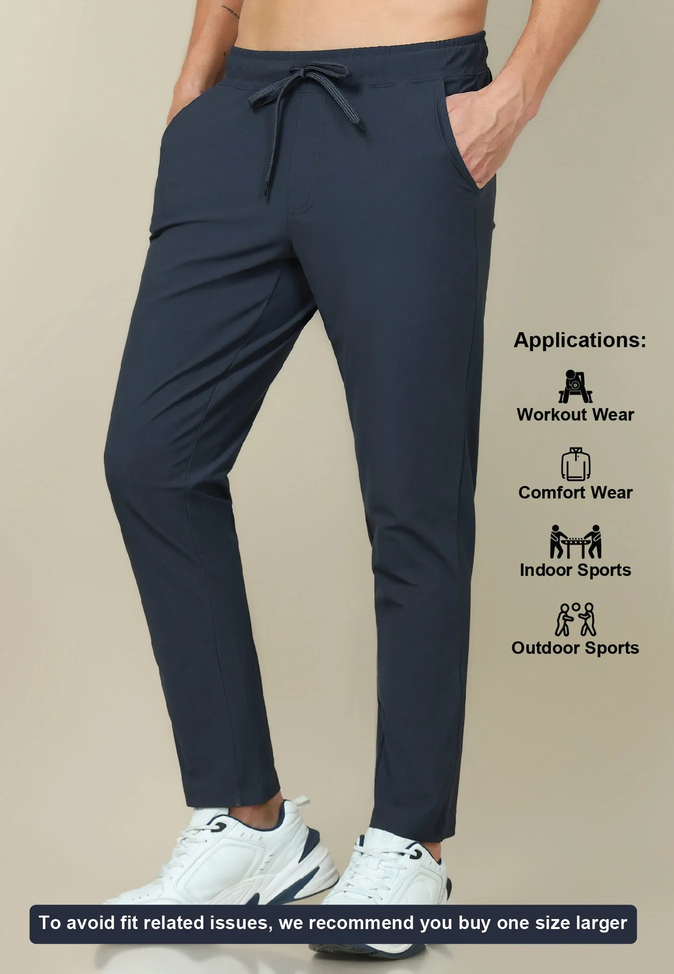 Men Solid Relax Fit Trackpants with DURACOOL 
