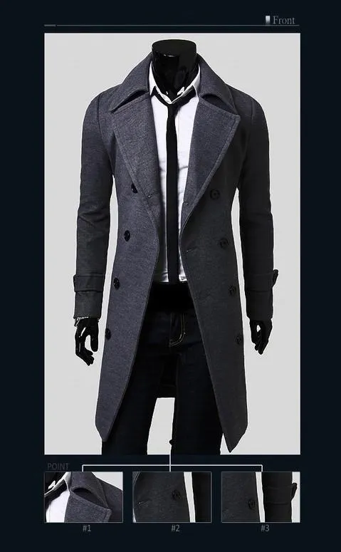 Men's Double Breasted Wool Coat