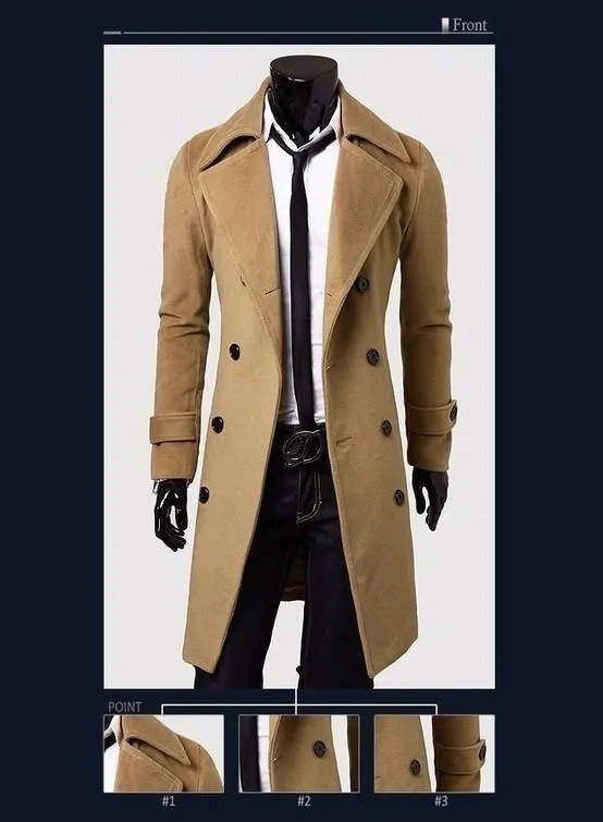 Men's Double Breasted Wool Coat