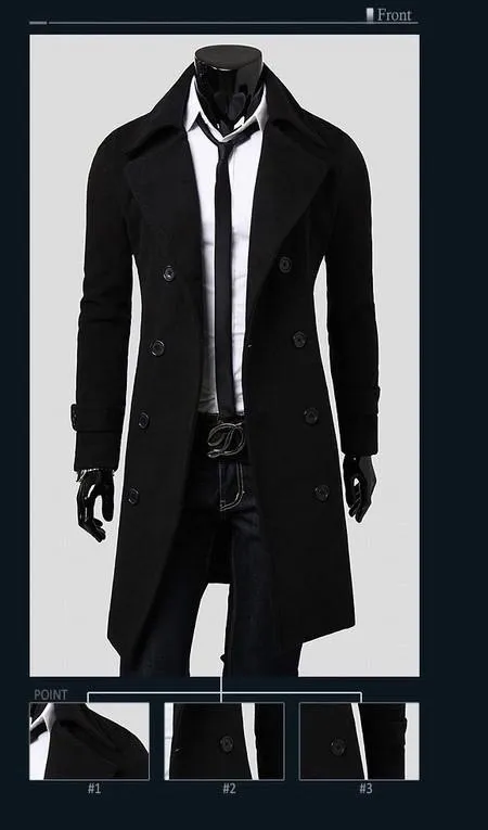 Men's Double Breasted Wool Coat