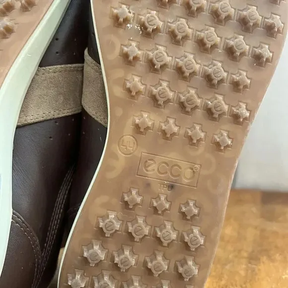 Men's Ecco Biom Hybrid Street Premier Brown Leather Suede Golf Shoes Size US 10