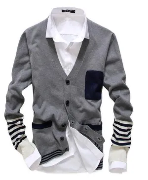 Men's Fashion Cardigan With Stripes