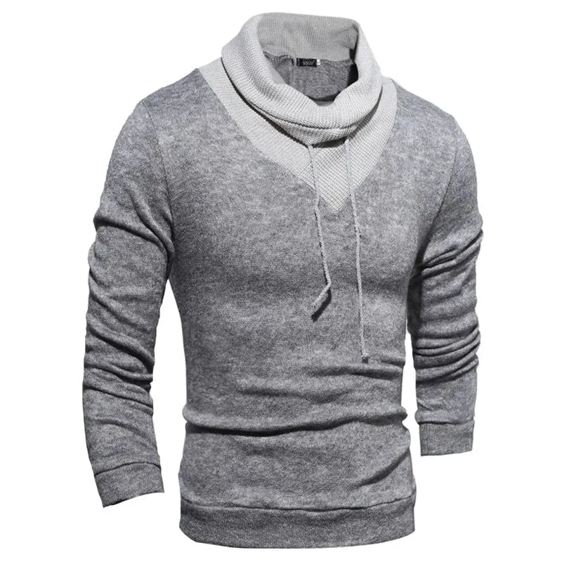 Men's High Collar Wrap Sweater