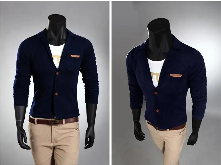 Men's Pocket Decoration Cardigan Fleece